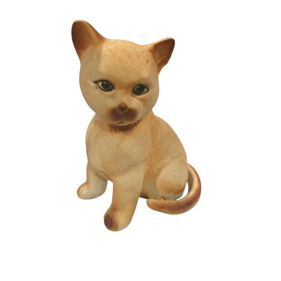 Vintage DAVAR Originals Taiwan Bone China Brown Orange Cat Figurine - Picture 2 of 6